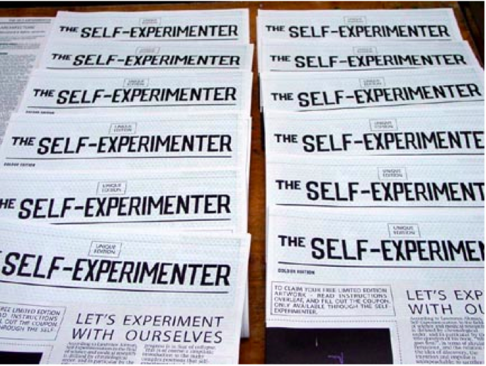 A series of newspapers, each titled 'The Self-Experimenter'