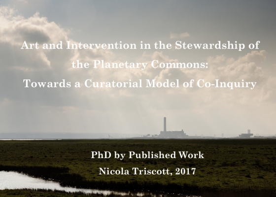 Art and Intervention in the Stewardship of the Planetary Commons: Towards a Curatorial Model of Co-Inquiry. PhD by Published Work. Nicola Triscott, 2017.